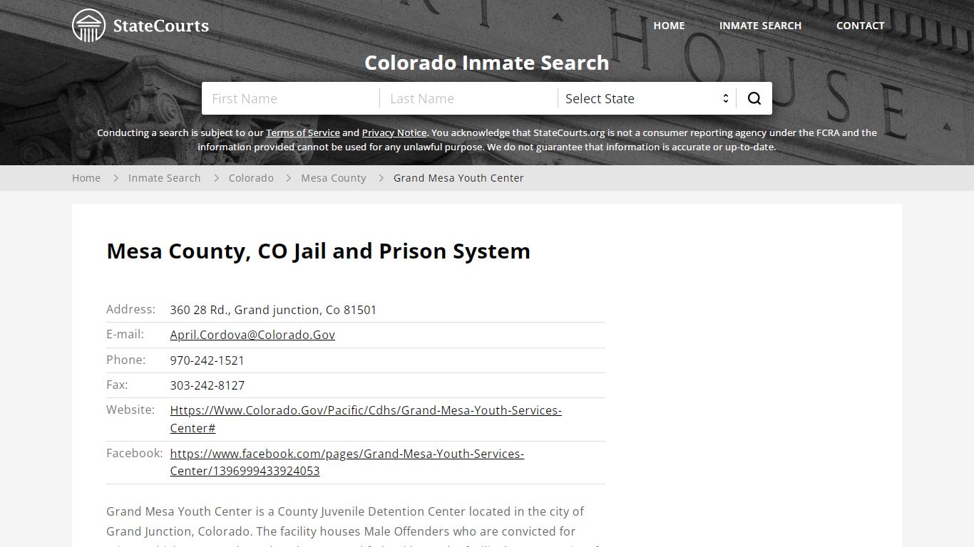 Grand Mesa Youth Center Inmate Records Search, Colorado ...